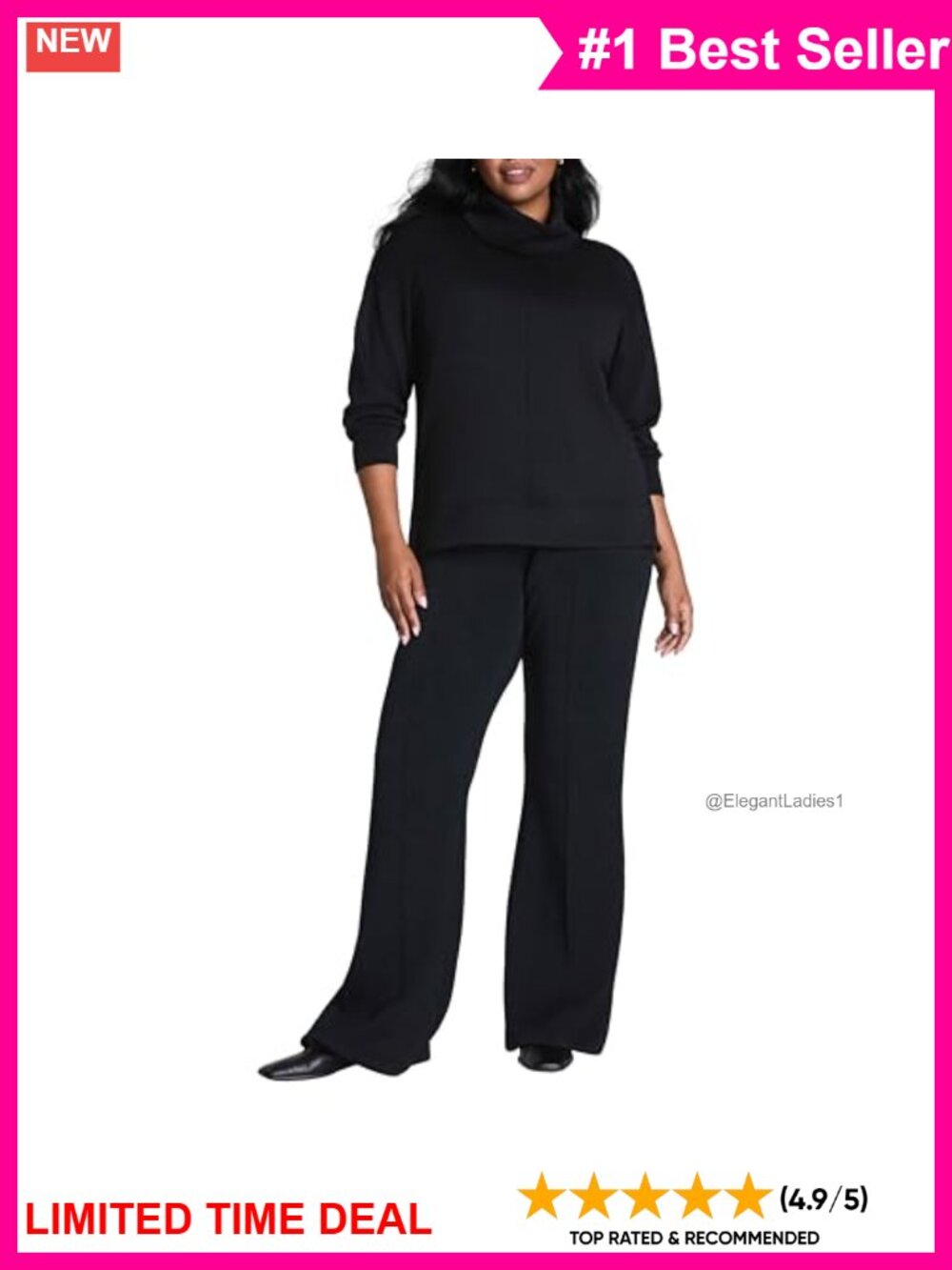 SPANX AirEssentials Turtleneck Tunic - Relaxed Long Sleeve Fine Knit Below-Hip